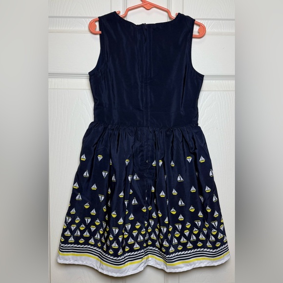 Nautica Blue and Yellow Pleated Sundress Sleeveless Casual - Picture 3 of 6